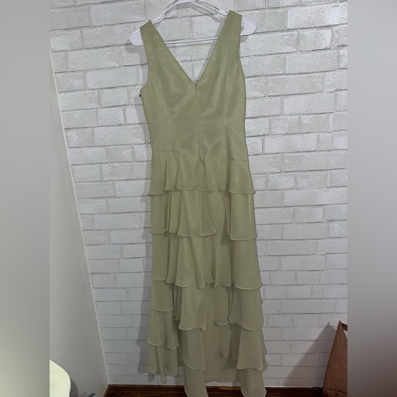 Pastel Green whimsical fairy garden Dress with ruched layered ruffles size 4 - Picture 10 of 11